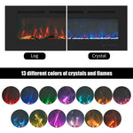 Cheminée électrique murale Blazea 188 cm 74" avec 13 couleurs de flammes, foyer électrique intégré avec télécommande 750/1500W