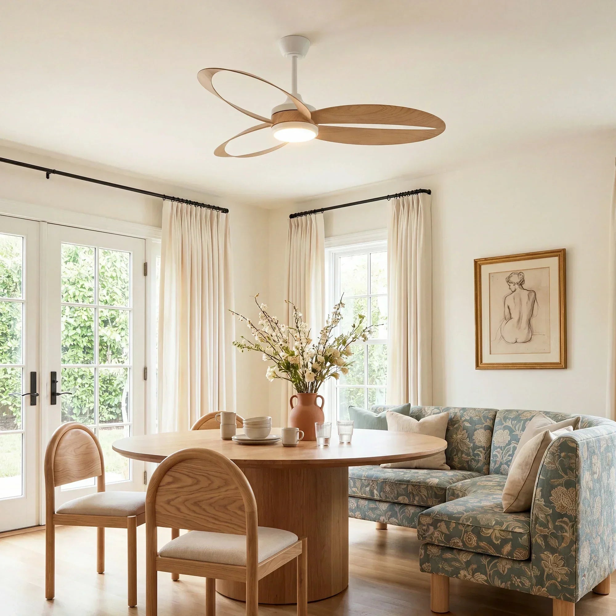 Ventilateur de plafond MAXI Ø132 cm silencieux avec lumière LED DC 40W