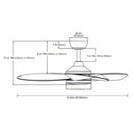Ventilateur de plafond MAXI Ø132 cm silencieux avec lumière LED DC 40W