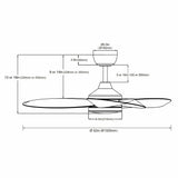 Ventilateur de plafond MAXI Ø132 cm silencieux avec lumière LED DC 40W