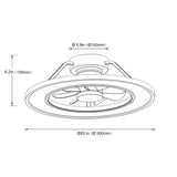 Ventilateur de plafond silencieux Lumora 50 cm avec lumière LED et éclairage d'ambiance RGB