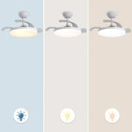Ventilateur de plafond Raydon à moteur CC ultra-silencieux Ø106 cm avec pales rétractables et éclairage LED