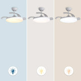 Ventilateur de plafond Raydon à moteur CC ultra-silencieux Ø106 cm avec pales rétractables et éclairage LED