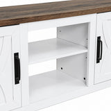 Silvara 147cm Recessed Electric Fireplace TV Stand with Closed Storage, Storage Cabinet with Adjustable Shelves, Fits Up to 65" TVs