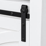 Meuble TV blanc style ferme Brimley 173 cm avec insert de cheminée électrique de 61 cm 