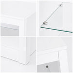Aruna 168cm/66" White LED TV Stand with Electric Fire Fits Up to 75" TVs with LED Shelf Lighting
