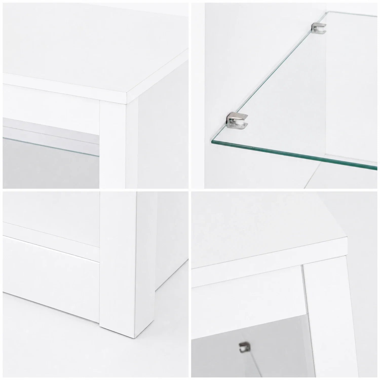 Aruna 168cm/66" White LED TV Stand with Electric Fire Fits Up to 75" TVs with LED Shelf Lighting