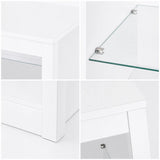 Aruna 168cm/66" White LED TV Stand with Electric Fire Fits Up to 75" TVs with LED Shelf Lighting