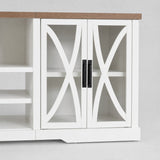 Ashford 93"/236cm White TV Stand With Storage Cabinets & 36"/91cm Electric Fireplace