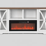 Ashford 93"/236cm White TV Stand With Storage Cabinets & 36"/91cm Electric Fireplace