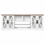Ashford 93"/236cm White TV Stand With Storage Cabinets & 36"/91cm Electric Fireplace