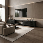 Noxen 115''/292cm Living Room TV Stand with 36''/91cm Recessed Electric Fireplace
