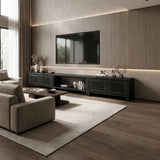 Noxen 115''/292cm Living Room TV Stand with 36''/91cm Recessed Electric Fireplace