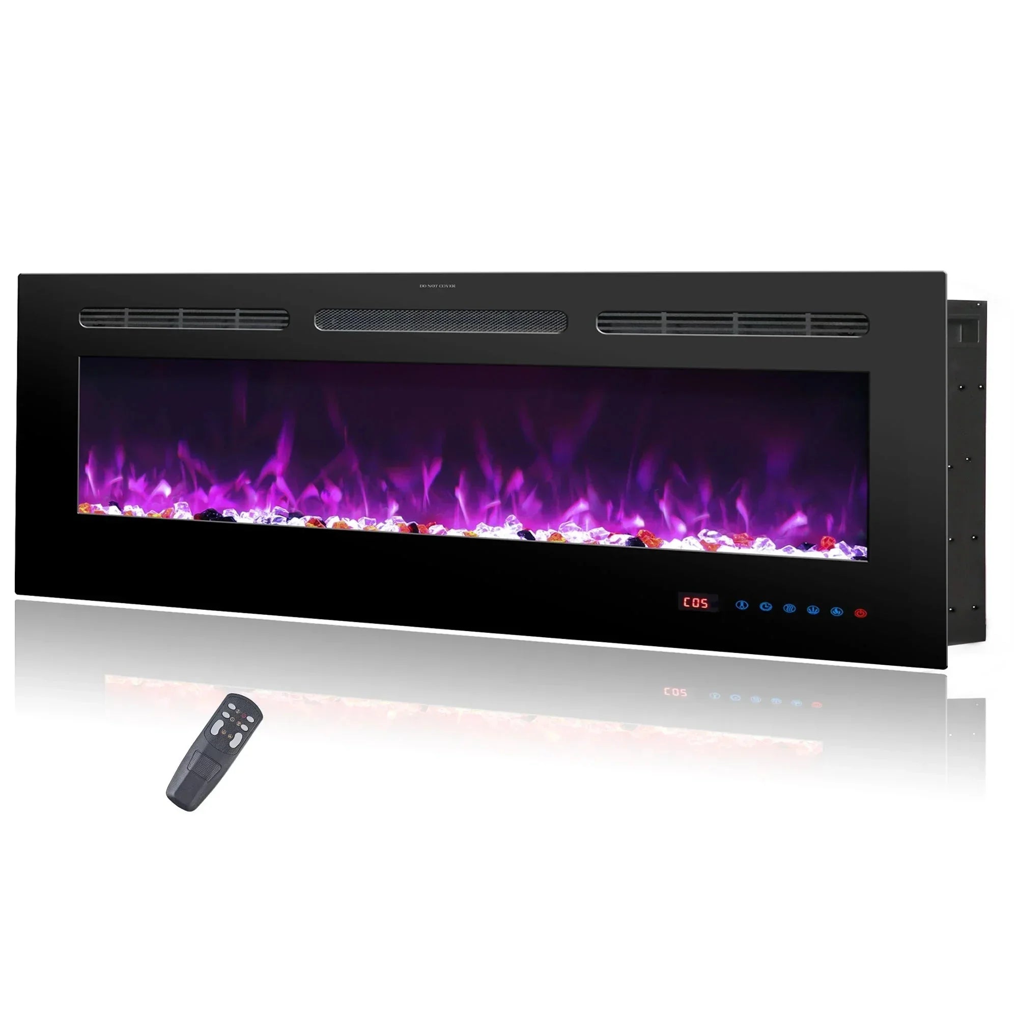 183 cm 72" Celsio feu électrique encastré intégré Hole in the Wall avec 13 couleurs de flamme 750W/1500W