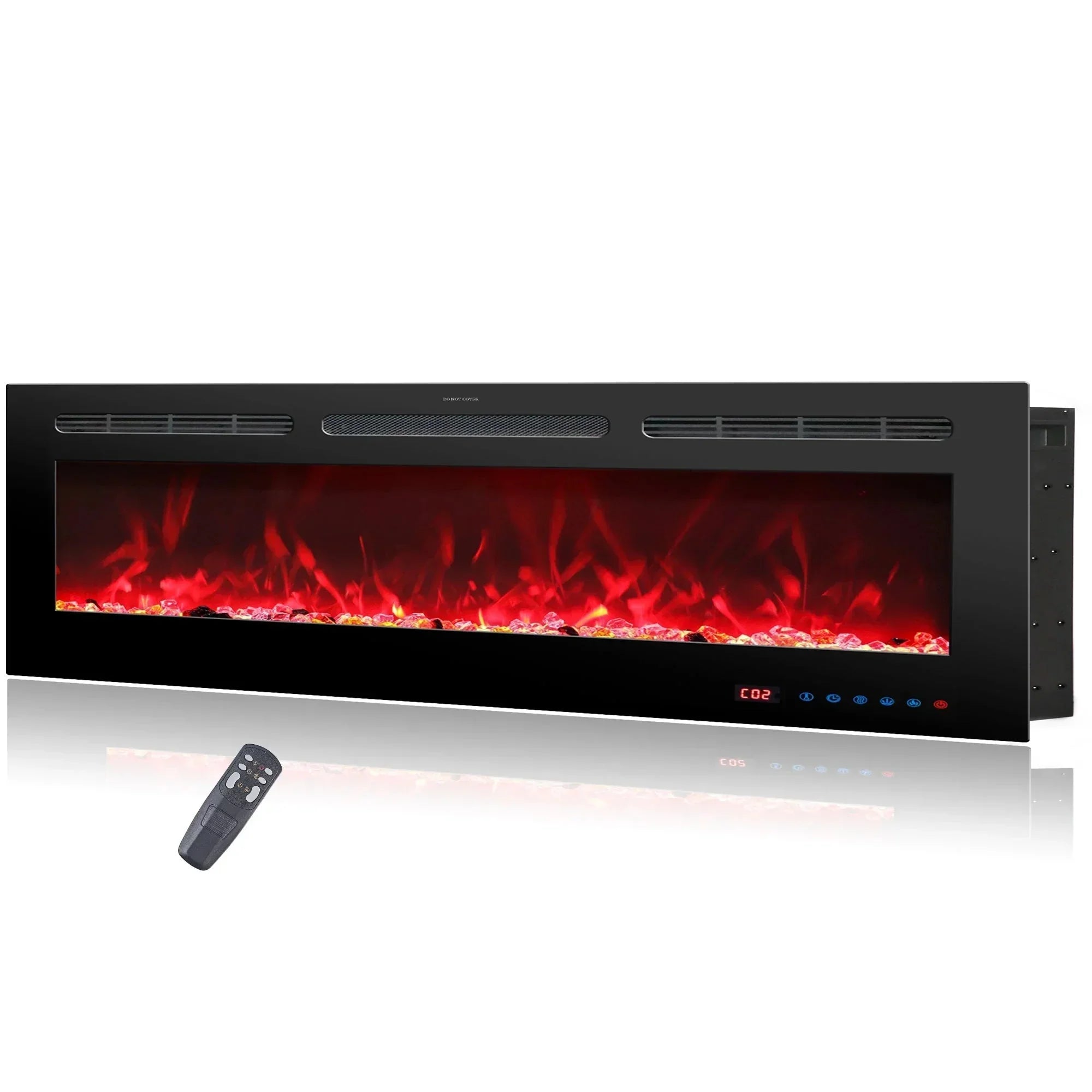 183 cm 72" Celsio feu électrique encastré intégré Hole in the Wall avec 13 couleurs de flamme 750W/1500W