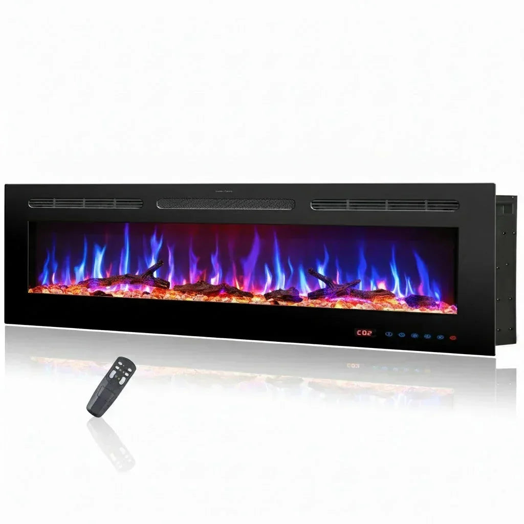 183 cm 72" Celsio feu électrique encastré intégré Hole in the Wall avec 13 couleurs de flamme 750W/1500W