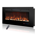 Cheminée électrique encastrable Celsio 106 cm 42" avec 13 couleurs de flammes, montage mural, 750/1500 W