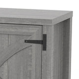 147cm/58" Grey TV Stand with Closed Storage, Storage Cabinet with Adjustable Shelves, Fits Up to 65" TVs