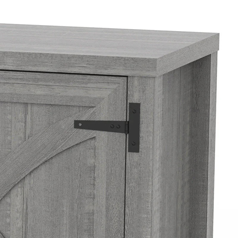 147cm/58" Grey TV Stand with Closed Storage, Storage Cabinet with Adjustable Shelves, Fits Up to 65" TVs
