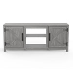 147cm/58" Grey TV Stand with Closed Storage, Storage Cabinet with Adjustable Shelves, Fits Up to 65" TVs