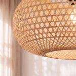 Suspension moderne et élégante en bambou ovale Ø55 cm