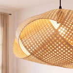 Suspension en bambou style Wabi-Sabi naturel vague Ø50cm