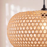 Suspension moderne et élégante en bambou ovale Ø55 cm