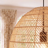 Suspension en rotin tressé minimaliste aux tons terreux Ø40cm