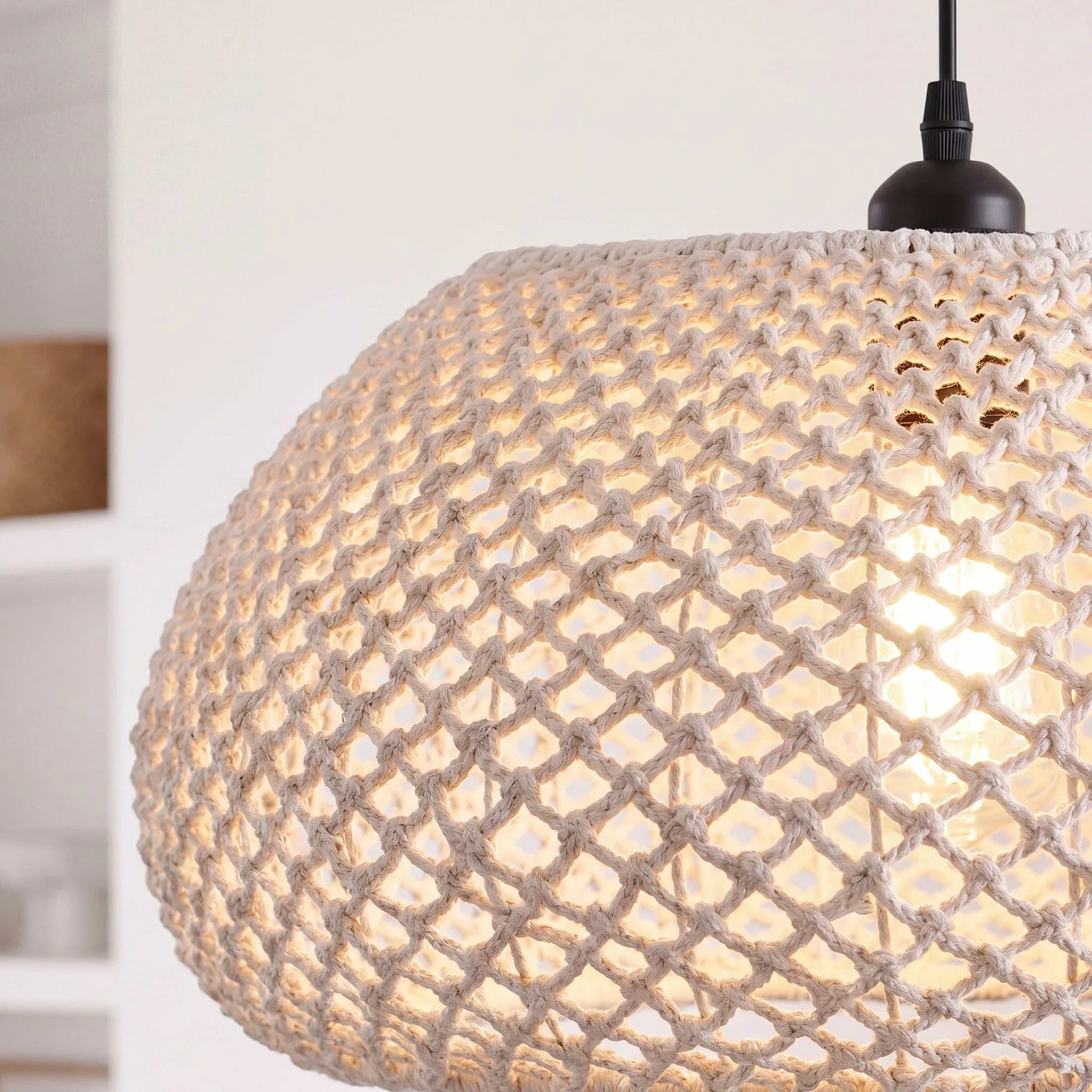 Suspension en coton tissé rustique bohème Ø48cm